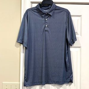 WALTER HAGEN Men’s Navy Patterned Collared Golf Shirt!